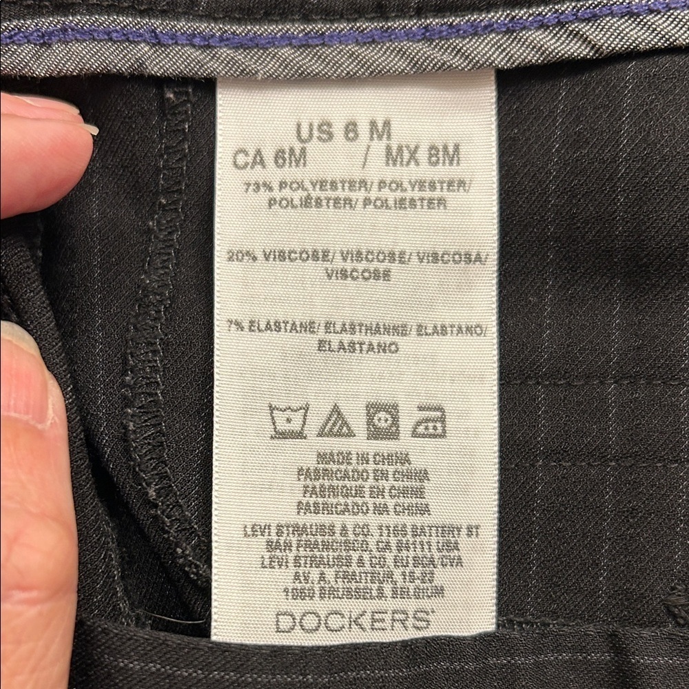 Dockers Metro Women Black Pinstripe Dress Trousers Pants Size 6 - Picture 7 of 7